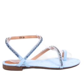 Ayless Blue flip-flop sandals with rhinestones