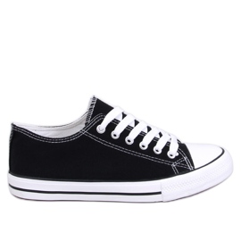 Classic lace-up sneakers Levens Black (white sole)