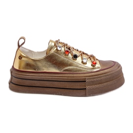 Women's Platform Sneakers GOE NN2N4055 Gold golden Women's Platform Sneakers GOE NN2N4055 Gold golden