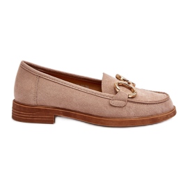 Vinceza Women's Suede Moccasins With Decoration Beige Echonesa