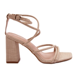 Beige Herfiana high heel sandals with straps