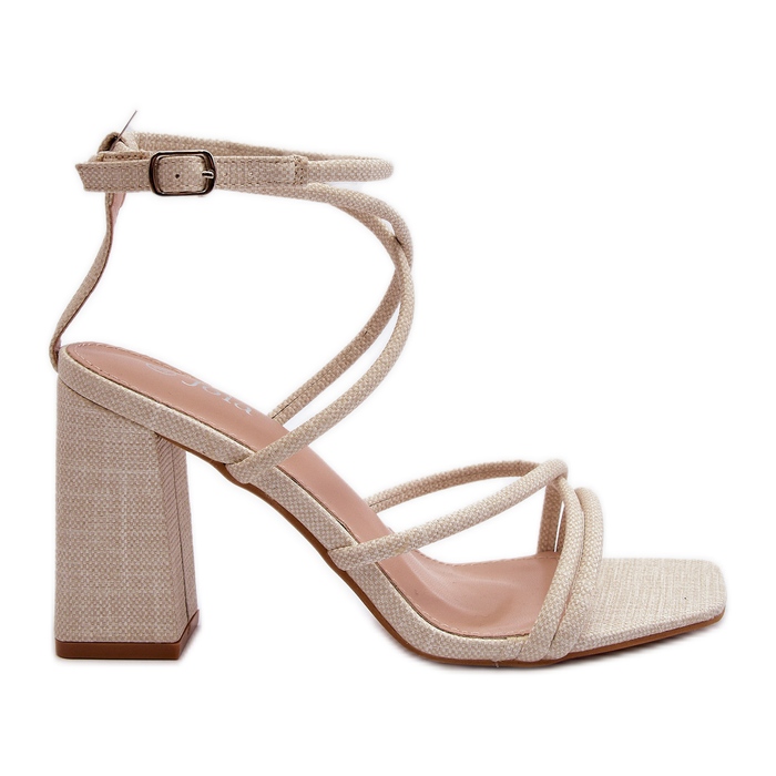 Nude Herfiana high heel sandals with straps beige