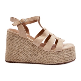 Beige Gnosis wedge sandals with braid