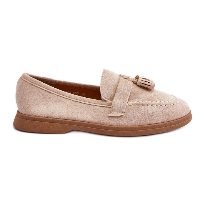 Women's Suede Moccasins Beige Dansitu