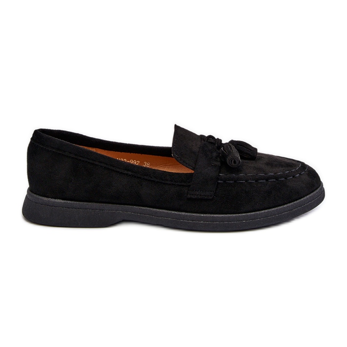 Women's Suede Moccasins Black Dansitu