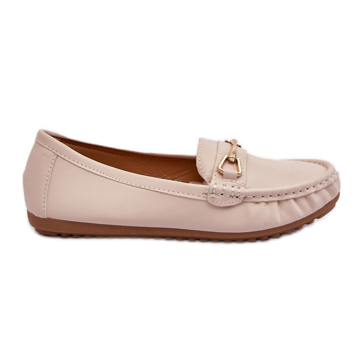 Women's Classic Moccasins With Decoration Beige Ainslee Women's Classic Moccasins With Decoration Beige Ainslee