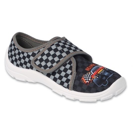 Befado children's slippers 974Y540 checkered black and gray car application