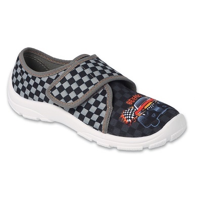 Befado children's slippers 974Y540 checkered black and gray car application