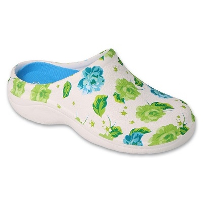 Dr.ORTO Befado women's foam slippers 154D109 white plants pattern
