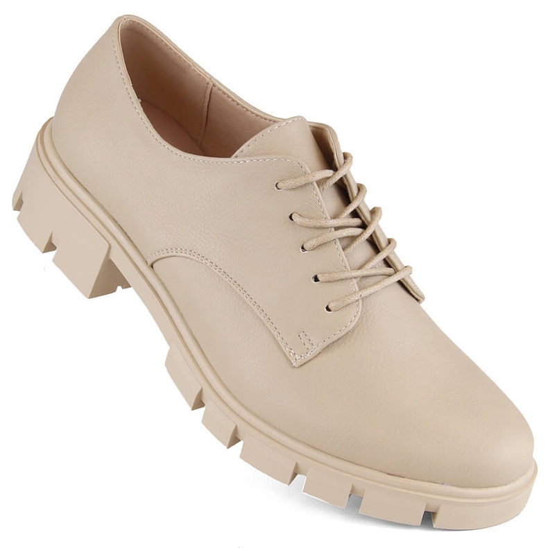 M. DASZYŃSKI Beige women's oxford shoes M.Daszyński MR23119-5