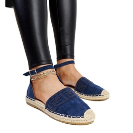 Navy blue espadrilles with decorative Sonja embroidery
