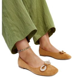 Brown ballet flats with a bow by Gaillou Brown ballet flats with a bow by Gaillou