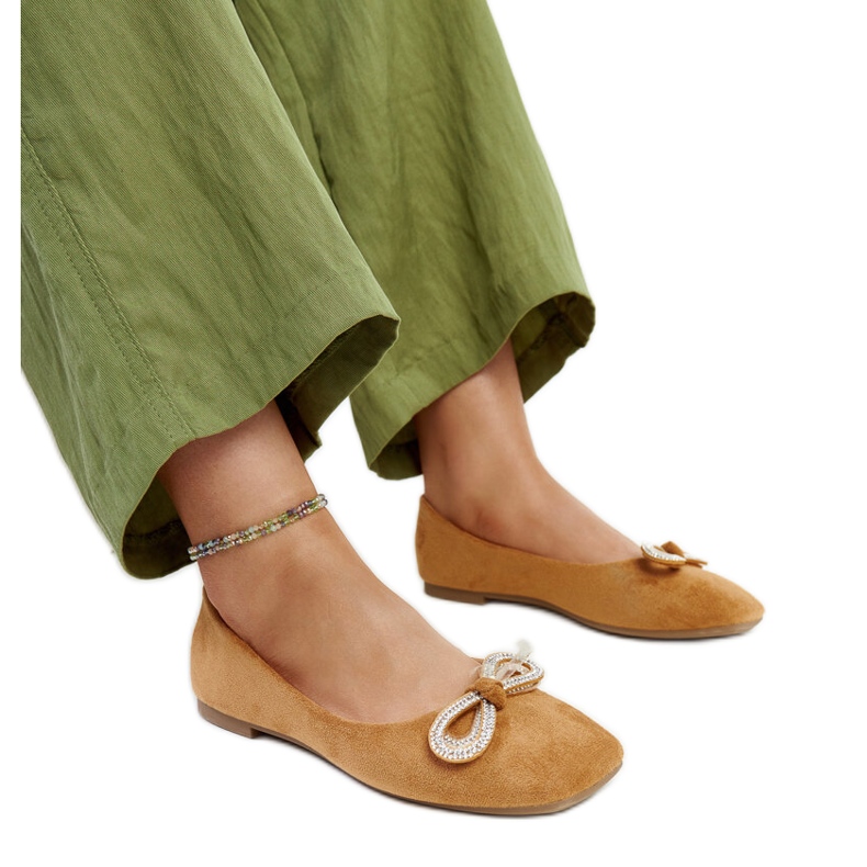 Brown ballet flats with a bow by Gaillou Brown ballet flats with a bow by Gaillou