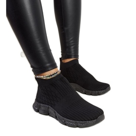 Black lightweight sports sneakers by Vaclav