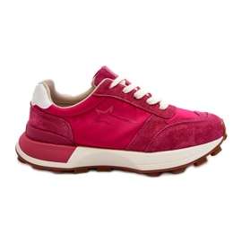 Women's Leather Sneakers Big Star NN274961 Fuchsia pink
