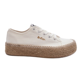 Lee Cooper LCW-24-44-2410 Braided Sneakers, White Lee Cooper LCW-24-44-2410 Braided Sneakers, White