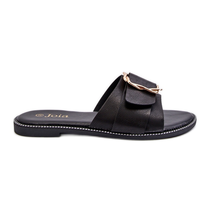 Women's Flip-Flops With a Strap and Buckle Black Opahiri