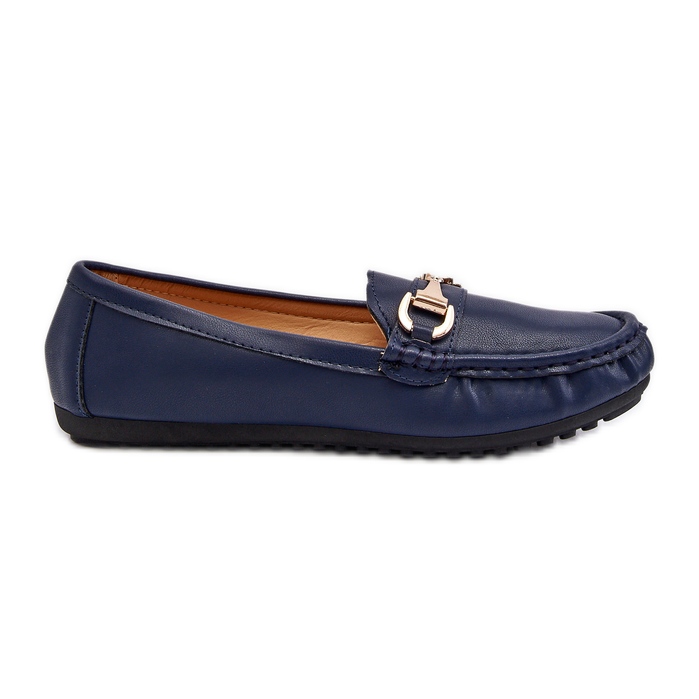 Women's Classic Eco Leather Moccasins Navy Blue Demese Women's Classic Eco Leather Moccasins Navy Blue Demese