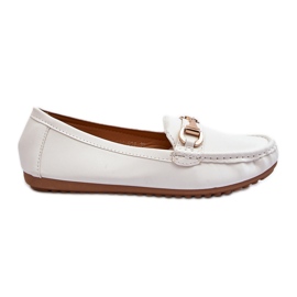Women's Classic Eco Leather Moccasins White Demese