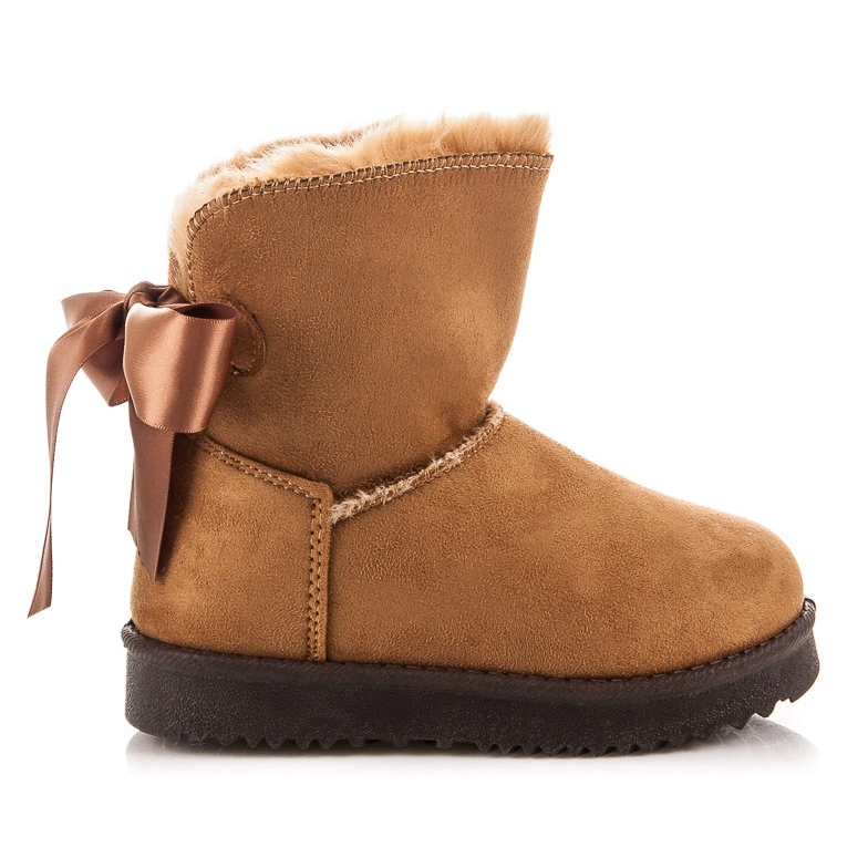 Kylie Children's Mukluki With Bow brown