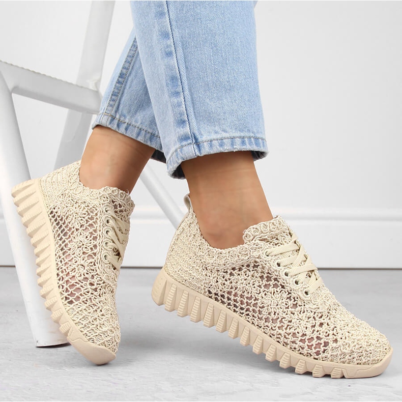 Women's beige lace sports shoes T.Sokolski 1982 Women's beige lace sports shoes T.Sokolski 1982