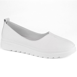 White women's leather slip-on shoes Filippo DP6163