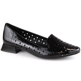 M. DASZYŃSKI Patent women's openwork slip-on shoes M.Daszyński SA178A-2 black