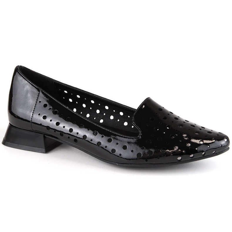 M. DASZYŃSKI Patent women's openwork slip-on shoes M.Daszyński SA178A-2 black