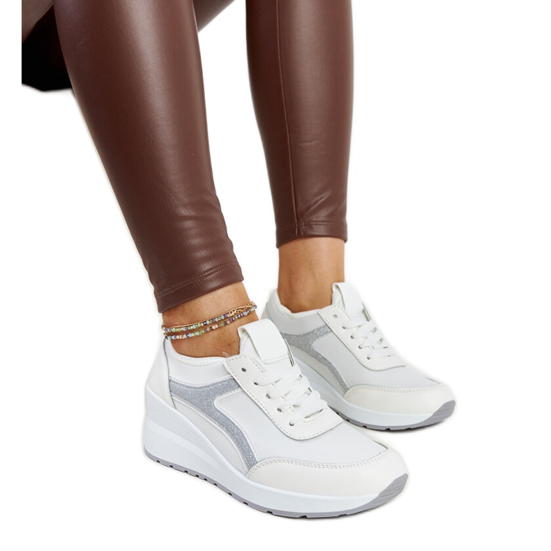White Hermina wedge sneakers