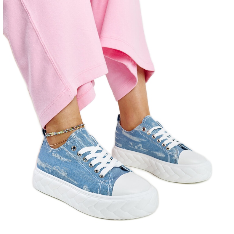 Blue Almaz high platform sneakers
