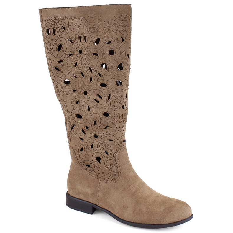 Women's brown openwork boots Jezzi ASA142-50 Women's brown openwork boots Jezzi ASA142-50
