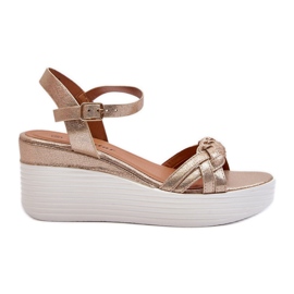 Esinna Gold Wedge Sandals golden