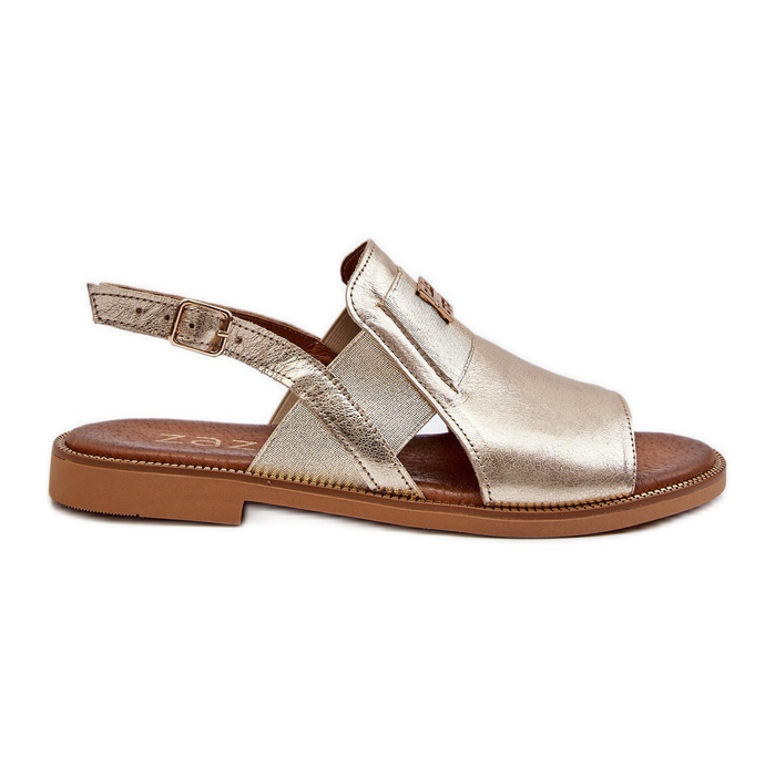 Zazoo 40385 Women's Leather Sandals Gold golden