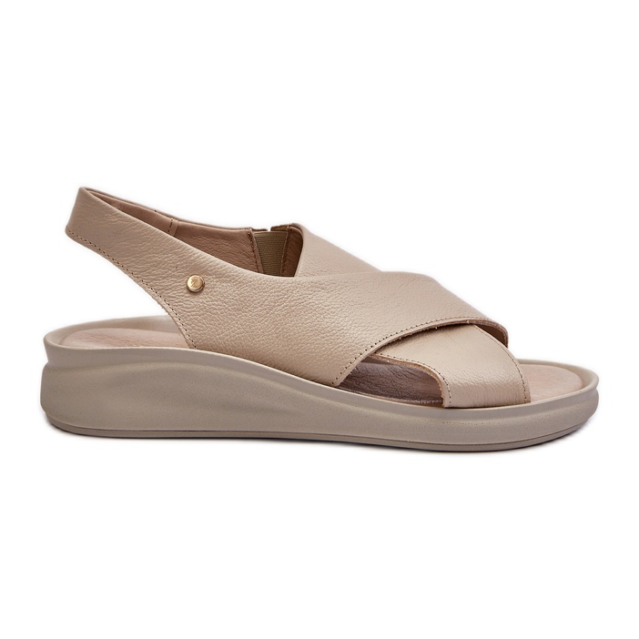 Zazoo 40392 Women's Leather Sandals, Beige