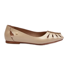 Zazoo 10009 Comfortable Women's Leather Ballerina Shoes, Beige Zazoo 10009 Comfortable Women's Leather Ballerina Shoes, Beige