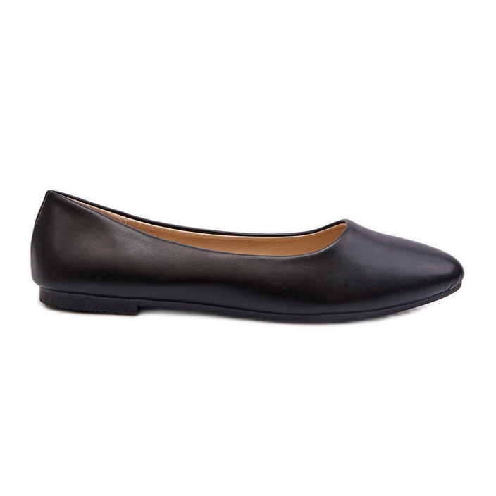 Women's Eco Leather Ballerina Shoes Black Tindomiel