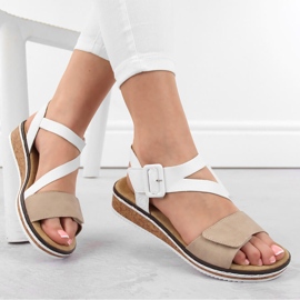 Comfortable women's combi sandals with Velcro Rieker V3660-60 white Comfortable women's combi sandals with Velcro Rieker V3660-60 white
