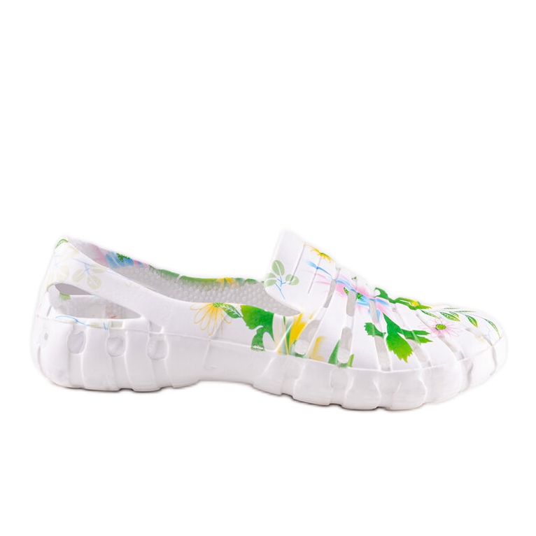 White rubber flip-flops with the Eliano pattern