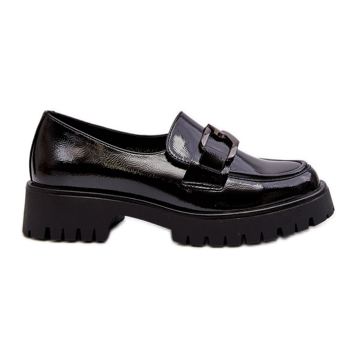 Vinceza Women's Patent Leather Moccasins Black Santtes