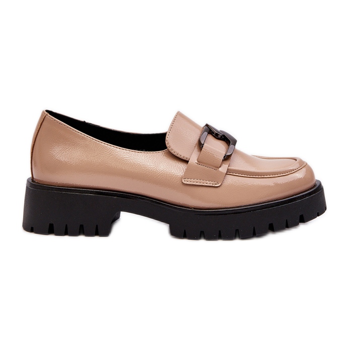 Vinceza Patent leather women's moccasins Beige Santtes