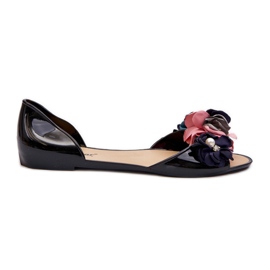 Women's Rubber Ballerinas With Flowers Black Junikla Women's Rubber Ballerinas With Flowers Black Junikla