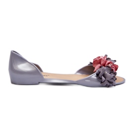 Women's Rubber Ballerinas With Flowers Gray Junikla grey