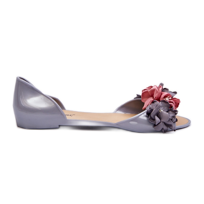 Women's Rubber Ballerinas With Flowers Gray Junikla grey Women's Rubber Ballerinas With Flowers Gray Junikla grey