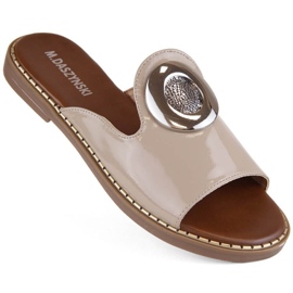M.Daszyński W SAN34 beige patent slippers M.Daszyński W SAN34 beige patent slippers