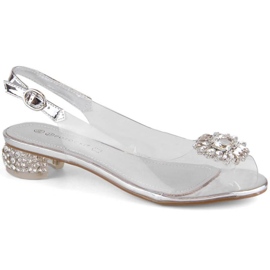 Transparent Potocki W WOL227B silver sandals Transparent Potocki W WOL227B silver sandals