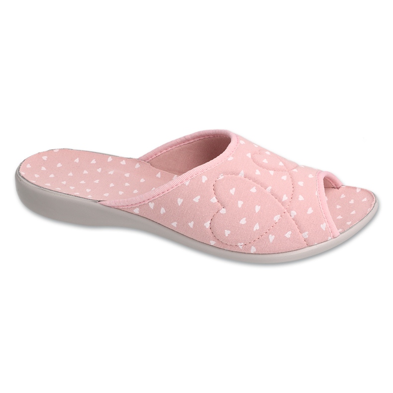 Befado women's pu slippers 254D154, pink, with hearts Befado women's pu slippers 254D154, pink, with hearts