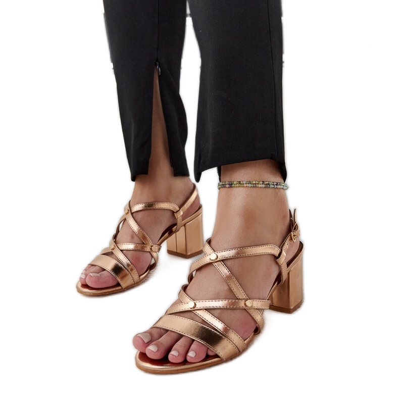 Karmen gold high heel sandals golden