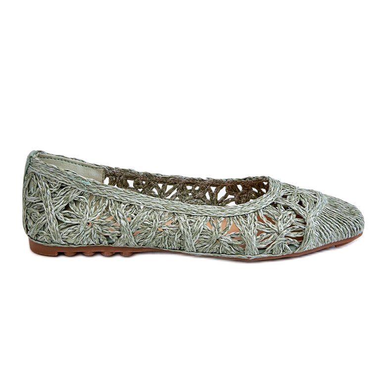 Seastar Openwork Fashionable Openwork Green Ballerinas