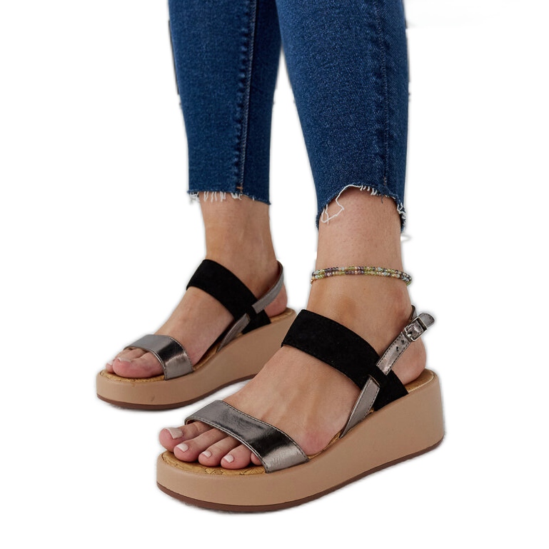 Tonka wedge sandals black