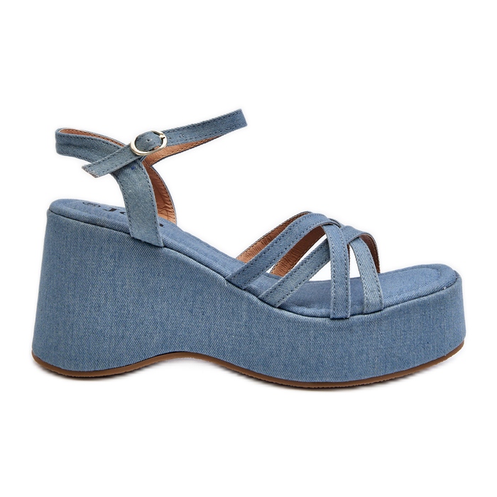 Blue Oporia Platform and Wedge Sandals